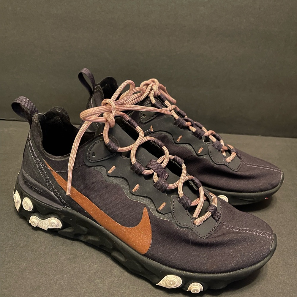 Women’s Nike React running/athletic shoe black/brown Sz 7